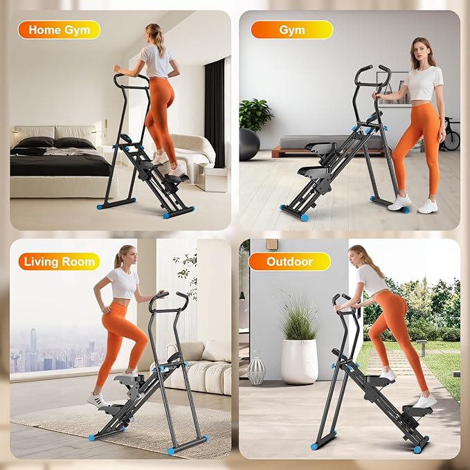 Stair Stepper for Home Gym, 350lbs Vertical Climber Machine with LCD Display, Non-Slip Pedals &
