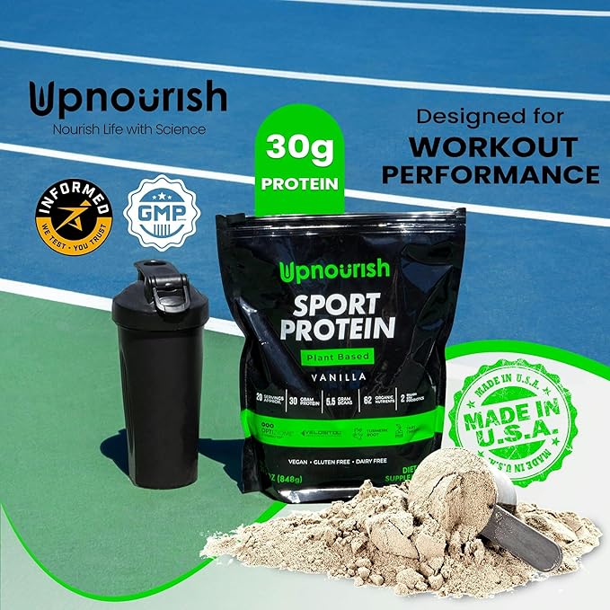 Vegan Sport Protein Powder Vanilla ??30g Plant Based Protein, VELOSITOL, BCAAs, Organic Greens &