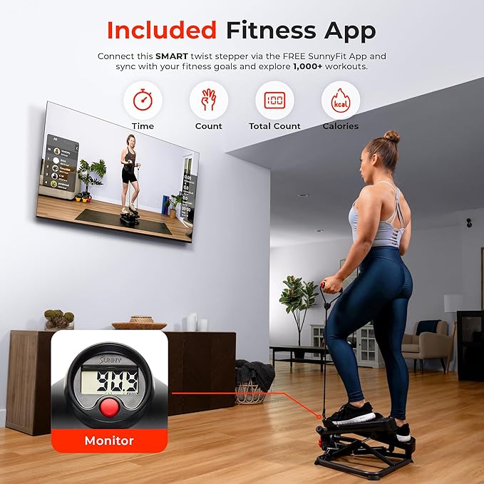 Sunny Health & Fitness Mini Steppers for Exercise at Home, Stair Step Workout Machine, Full Body