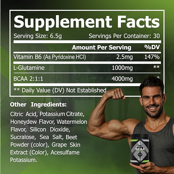 Fossil Fuel BCAA Sugar-Free Post-Workout Powder with BCAA?™s, Glutamine, Vitamin B6 After Workout