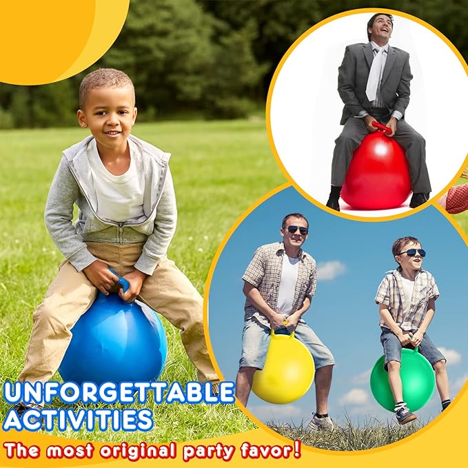Lewtemi 6 Pcs Hopper Ball Carnival Outdoor Games 15 Inch Jumping Hopping Inflatable Bouncing Ball