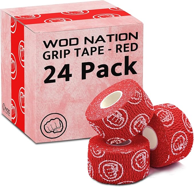 WOD Nation Flexible Hook-Grip Athletic Tape – Easy-Tear, Sweat-Proof Thumb & Finger Strips for