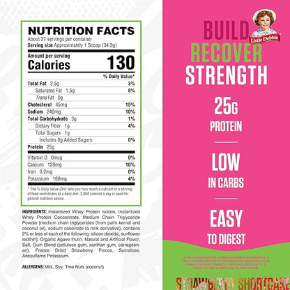 RYSE Loaded Protein Powder - Little Debbie Strawberry Shortcake Rolls - 25g Whey Protein Isolate &