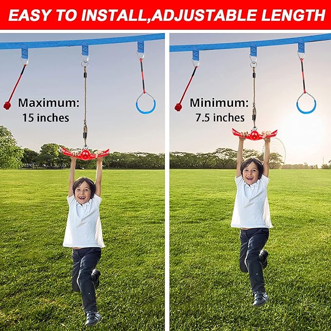 Ninja-Twister Swing Spins Set: Slackline Attachments - 360° Handle Twist-Spin Flips Toy Activate