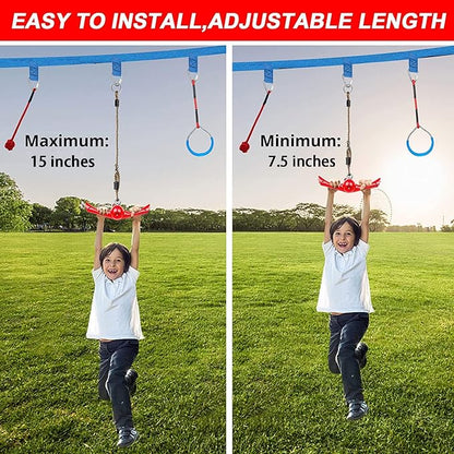 Ninja-Twister Swing Spins Set: Slackline Attachments - 360° Handle Twist-Spin Flips Toy Activate