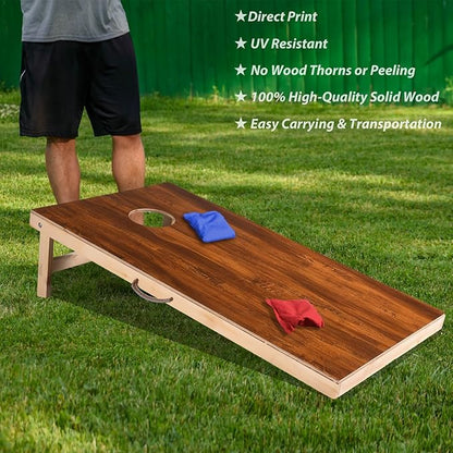 Cornhole Set 4'x2' Cornhole Board Sets with Bags Regulation Size, Corn Hole Games for Adults