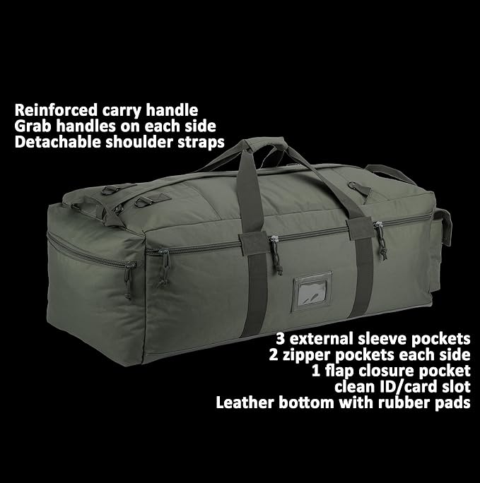 Large Military Duffle Bag Tactical Gear Load Out Bag Deployment Cargo Bag Travel Sports Equipment