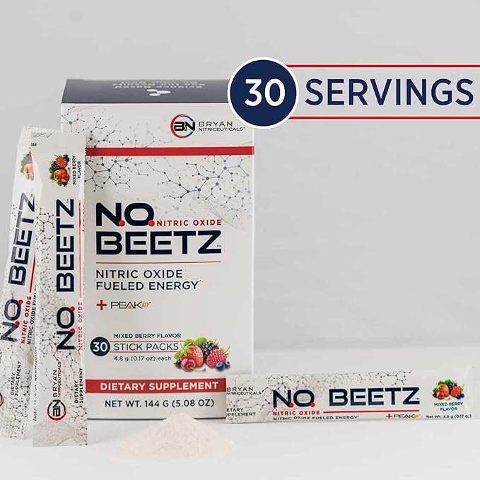 N.O. Beetz Nitric Oxide Fueled Energy Boost Supplement, Hydration & Cellular Energy Production