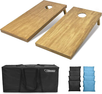 GoSports 4 ft x 2 ft Regulation Size Wooden Cornhole Boards Set - Includes Carrying Case - Full