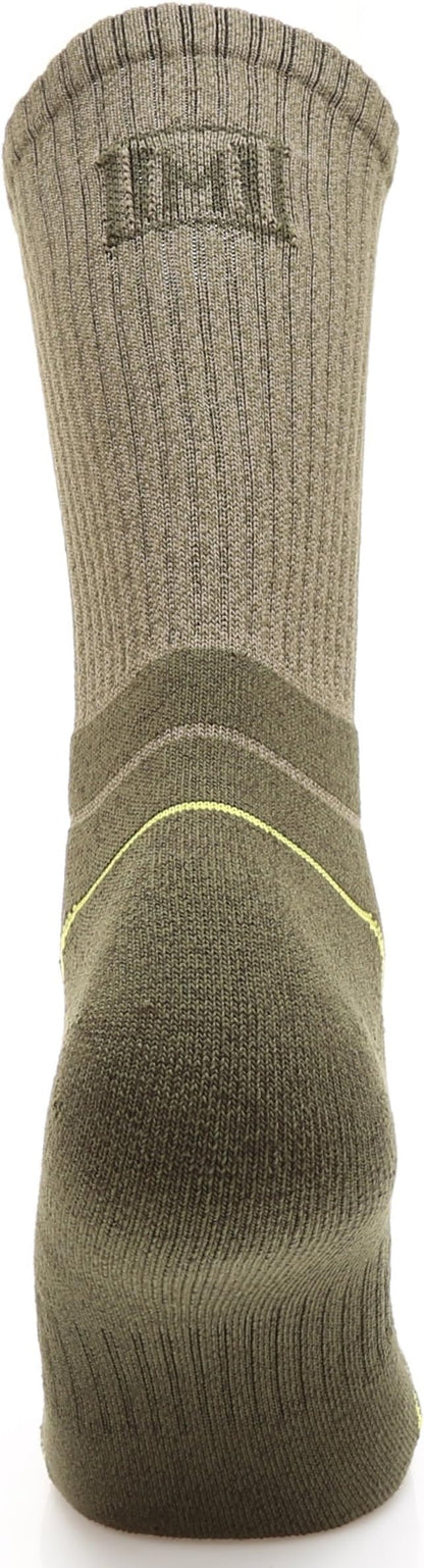 MIRMARU Men's 5 Pairs Hiking Outdoor Trail Running Trekking Moisture Wicking Cushion Crew Socks