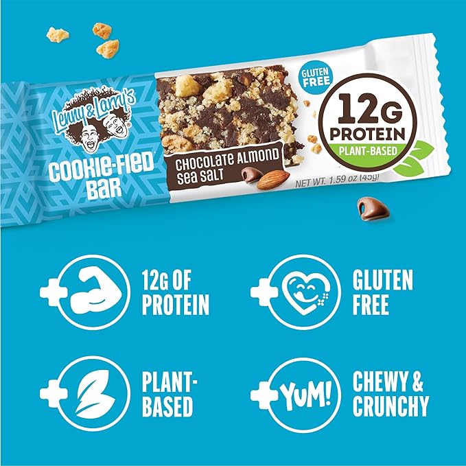 Lenny & Larry's Cookie-fied Protein Bar ??Chocolate Almond Sea Salt Vegan Protein Bars 9x45g