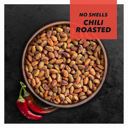 Wonderful Pistachios No Shells, Chili Roasted Nuts, 2.25 Ounce (Pack of 8), Protein Snacks, Gluten