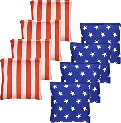Set of 8 Regulation Cornhole Bags Double Sided, Weather Resistant Bean Bags for Cornhole Toss Game