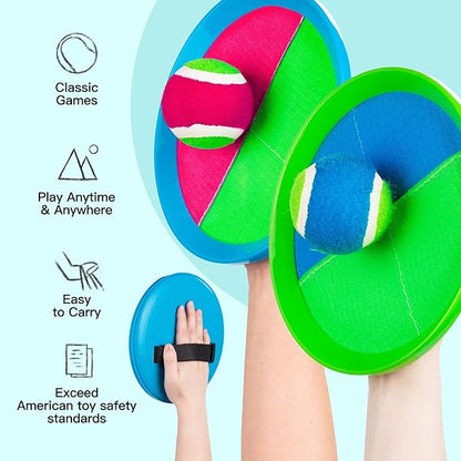 EVERICH Upgraded Toss and Catch Ball Game Set, Outdoor Games for Kids Outdoor Toys Yard Games