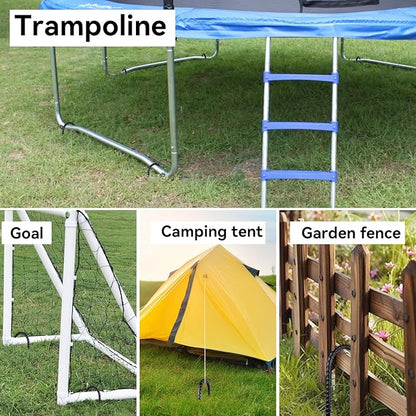 Trampoline Ground Anchors 24-Inch Heavy Duty U Rebar Stakes for Trampoline, Dog Fence, Black