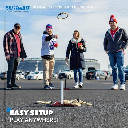 Solid Wood College Quoits Set with Direct Print HD Team Graphics – Tailgate Ring Toss Game – Great