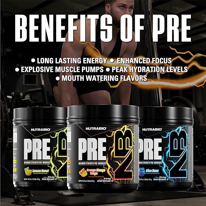 NutraBio Preworkout Powder, Orange Mango| Explosive Energy, Laser Focus, Extreme Pumps| Pre Workout