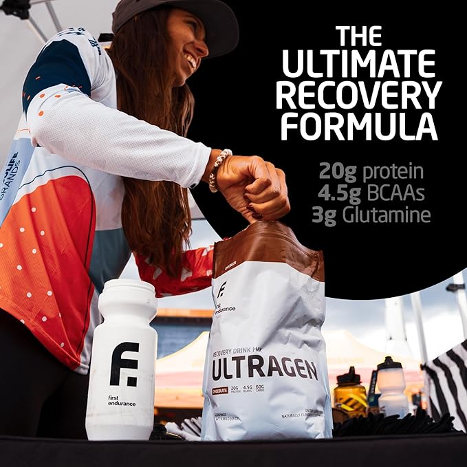 FIRST ENDURANCE Ultragen Workout Recovery Drink Powder, Protein Mix, Boosts Energy, Accelerates