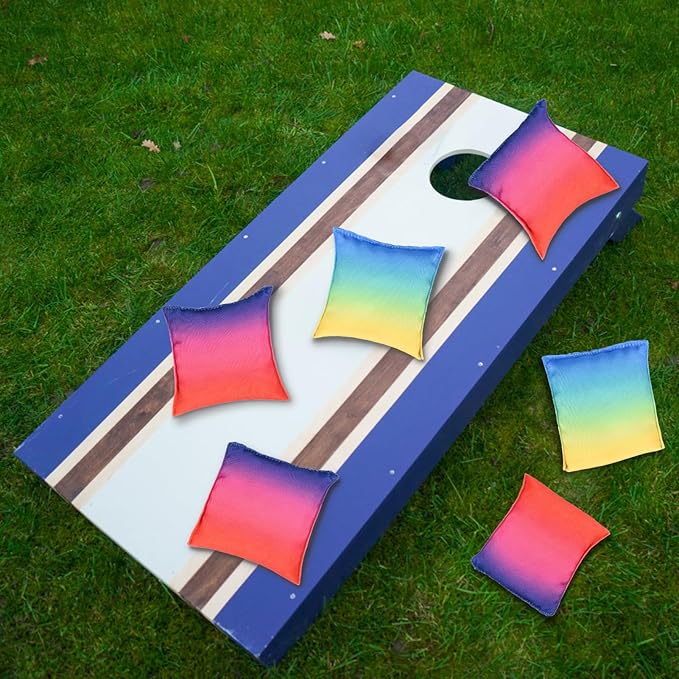 Weather Resistant Cornhole Bags, Gradient Corn Hole Bags Set of 8, Cornhole Bean Bags, Modified