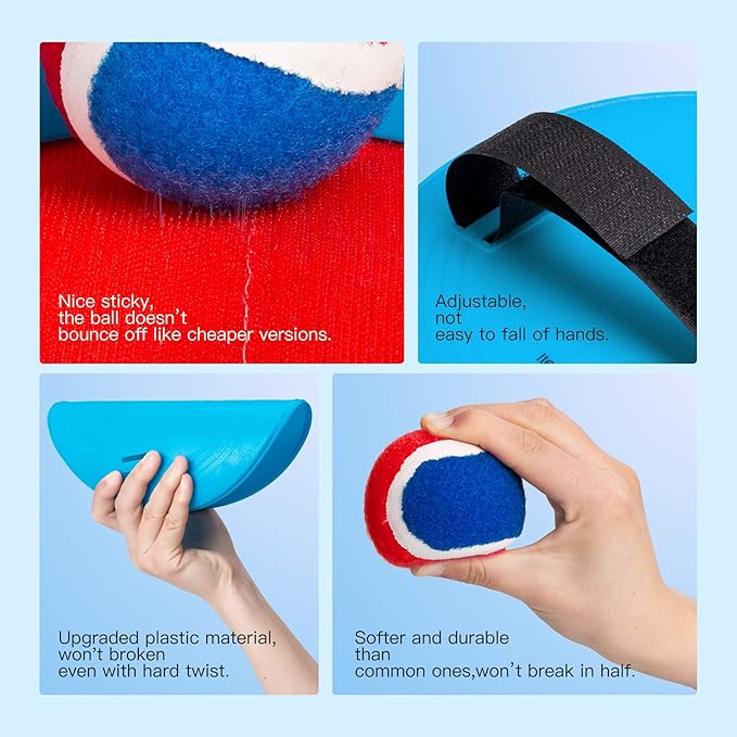 EVERICH Upgraded Toss and Catch Ball Game Set - Indoor and Outdoor Games for Kids 3-12, Beach Sand
