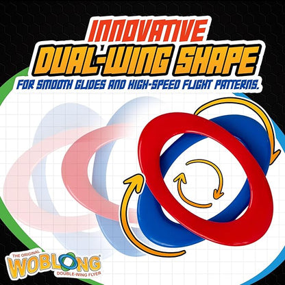 Double Wing Flyer – Aerodynamic Flying Disc for Families & Adults Playing Catch, Sports Toys for