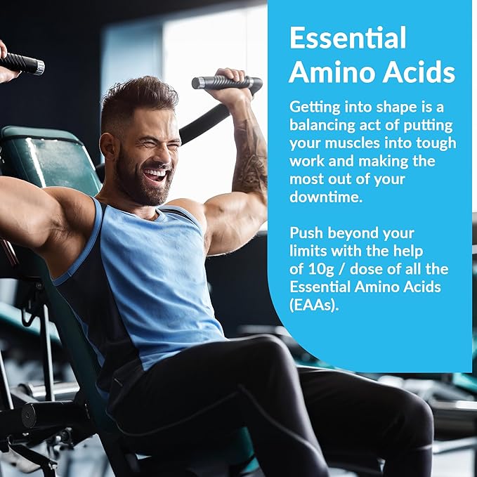 Granite Essential Amino Acids Powder, Green Apple Flavor, with 10g EAAs and 7g BCAAs, Supports