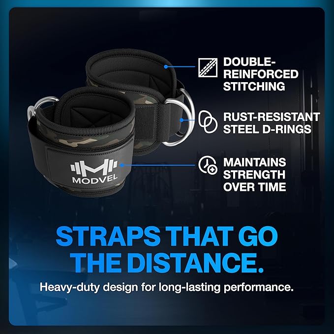 Modvel Gym Ankle Strap for Cable Machines ??Glute & Leg Kickback Ankle Straps for Gym Workouts