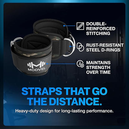 Modvel Gym Ankle Strap for Cable Machines ??Glute & Leg Kickback Ankle Straps for Gym Workouts