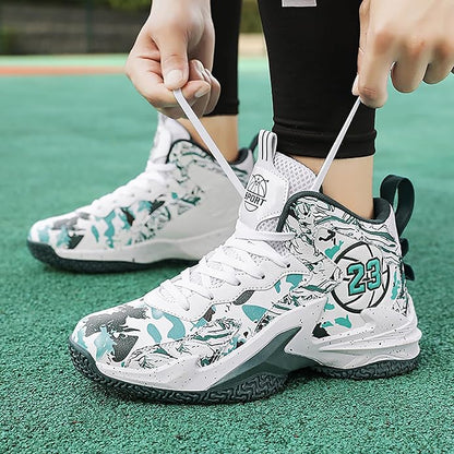 Boys Basketball Shoes Breathable Indoor Athletic Shoes Youth Outdoor Fashion Sneakers Comfortable