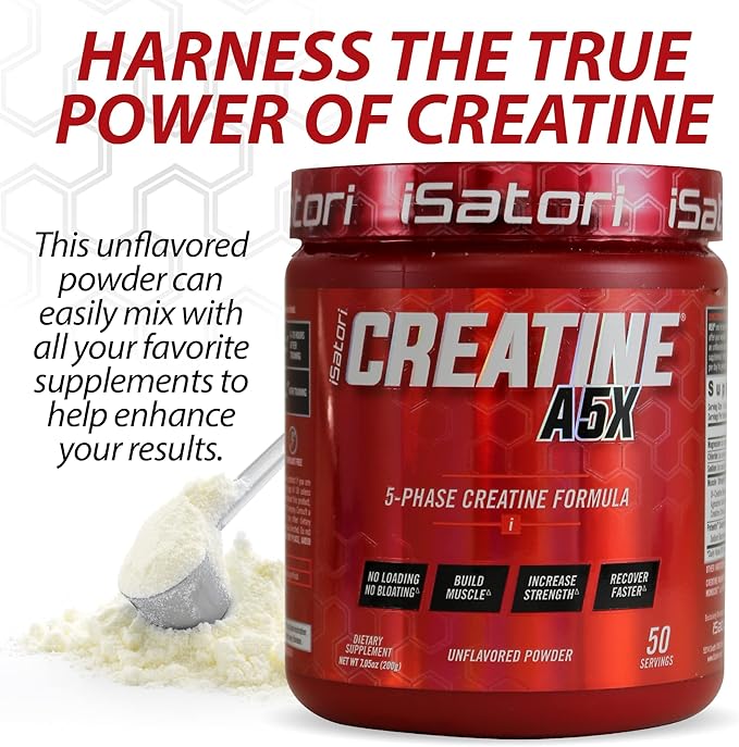 iSatori Creatine A5X with Creatine Monohydrate & Betaine Anhydrous for Muscle Growth, Strength