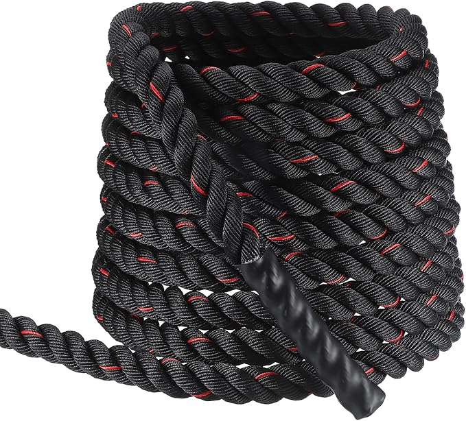 MECCANIXITY Battle Rope 40ft x 1.5 Inch Polyester Workout Rope Heavy Fitness Exercise Rope for