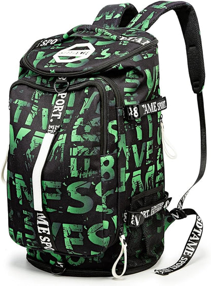 Gym Duffle Bag Backpack with Shoe Compartment,4 ways Travel Backpack for Women and