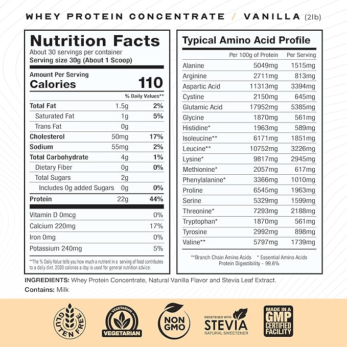Muscle Feast Grass-Fed Whey Protein Concentrate Powder, All Natural, Hormone Free Pasture Raised