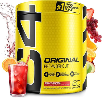 C4 Original Pre Workout Powder Fruit Punch - Vitamin C for Immune Support - Sugar Free Preworkout