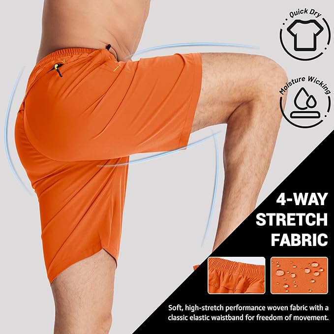 TACVASEN Men's Running Athletic Shorts 9" Quick Dry Workout Gym Shorts Lightweight Summer Shorts 3