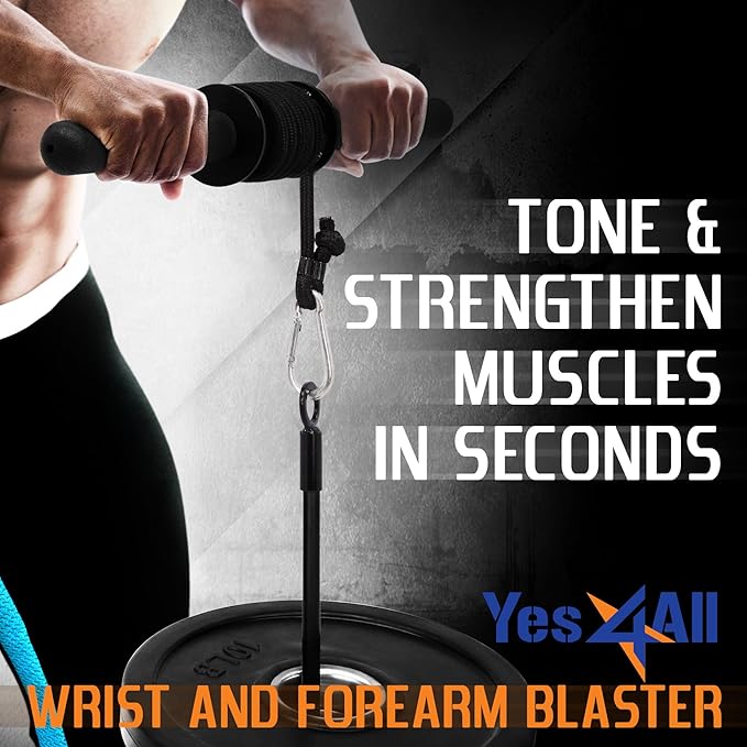 Yes4All Wrist and Forearm Blaster - Wrist Roller & Forearm Roller for Training, Workout - Wrist/Arm