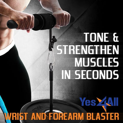 Yes4All Wrist and Forearm Blaster - Wrist Roller & Forearm Roller for Training, Workout - Wrist/Arm