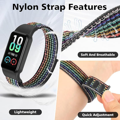YCHDDER Solo Loop Nylon Bands Compatible with Amazfit Band 7 Straps,Soft Breathable Comfortable