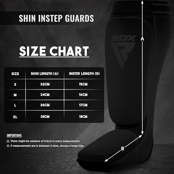 RDX Shin Guards Kickboxing Muay Thai, SATRA Approved, MMA Leg Instep Protection Pads, Sparring