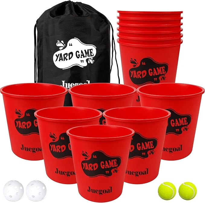 Juegoal Outdoor Giant Yard Pong Game Set Outdoor Toss Game Throwing Game for Beach, Camping, Lawn