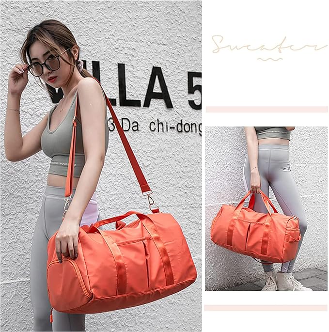 ZUEVI Sports Gym Duffel Bag for Men or Women Waterproof Weekender Travel Bag with Shoes Compartment
