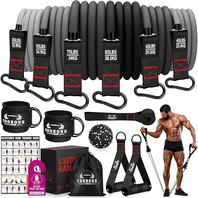 Heavy Resistance Bands for Working Out, 300LBS Exercise Bands with Handles, Workout Bands for Men