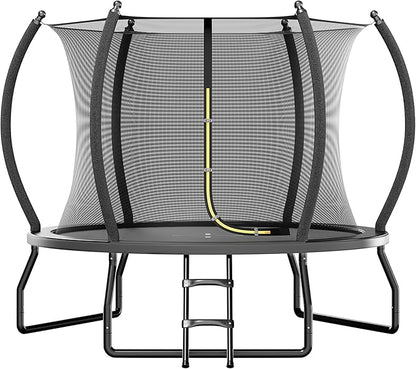 8FT 10FT 12FT 14FT 16FT Trampoline with Pop-up Quick Connector and Basketball Hoop, Trampoline