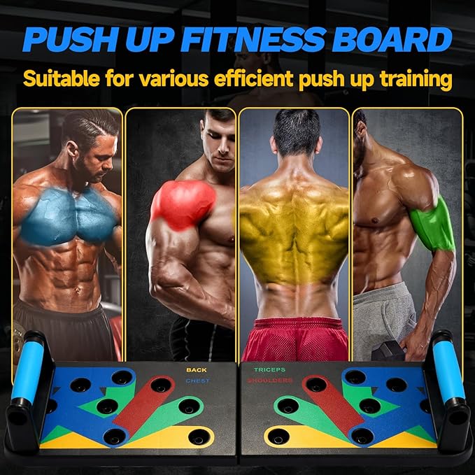 Foldable PushUp Stands Board Fitness,Workout Equipment for Home Gym, Men & Women Adjustable Pushup