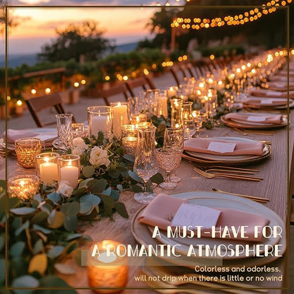 36PC Lvory Pillar Candles Bulk 2 in x 3, 6, 8 Inch Long Burning Wax Pillar Candles Unscented