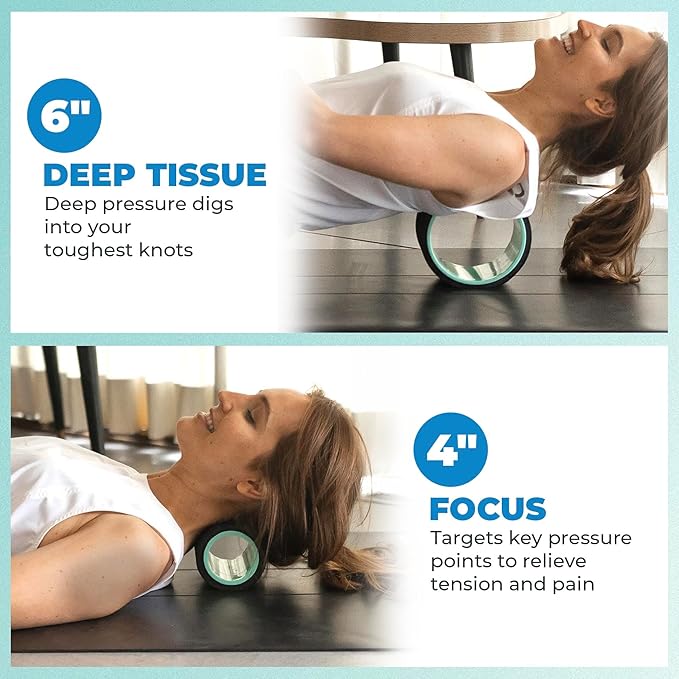 Chirp Wheel Foam Roller ??Targeted Back & Neck Relief, Lumbar Spine Stretcher, Spinal Decompression