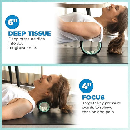 Chirp Wheel Foam Roller ??Targeted Back & Neck Relief, Lumbar Spine Stretcher, Spinal Decompression
