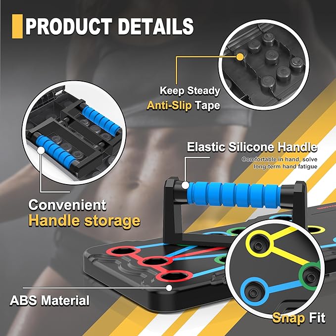 Solid Push Up Board 15 in 1 Home Workout Equipment Multi-Functional Pushup Stands System Fitness
