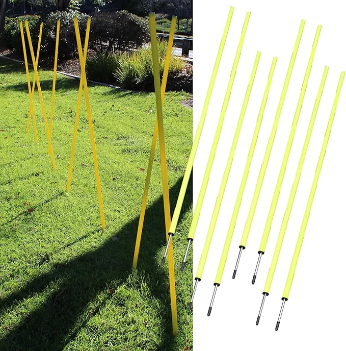 BlueDot Trading Soccer Agility Poles | Telescopic, Fixed & Collapsible Options (4, 6, 8 Piece Sets)