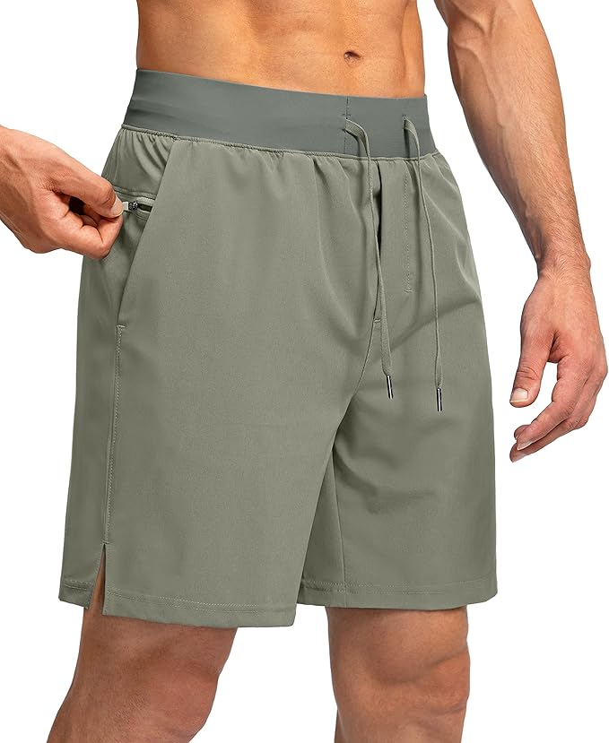 Men's Running Shorts with Zipper Pockets 9 Inch/ 7 Inch / 5 Inch Lightweight Quick Dry Gym Workout